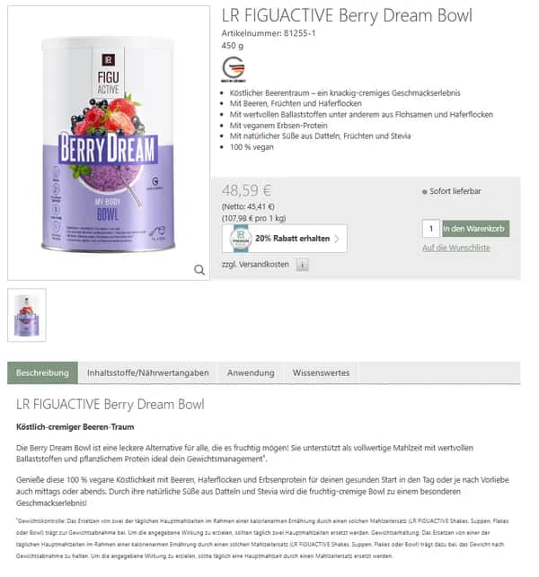 LR Figuactive Active Berry Dream Bowl bestellen - Perfekt für Frühstück oder Snack